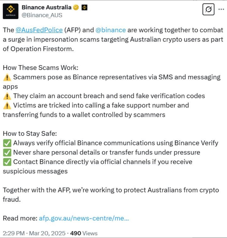 binance-australia-thong-bao Binance Australia thông báo